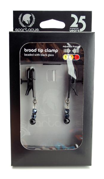Black Beaded Clamps Adjustable Broad Tip