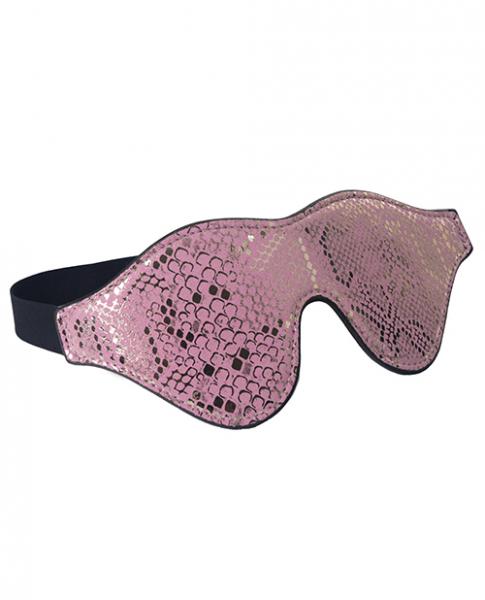 Spartacus Blindfold W/Leather Pink Snakeskin Micro Fiber