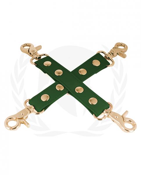 Spartacus Pu Hog Tie W/Gold Hardware Green