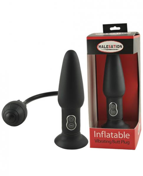 Inflatable Vibrating Butt Plug Black