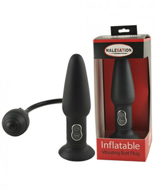Inflatable Vibrating Butt Plug Black