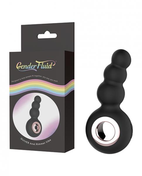 Gender Fluid Quiver Anal Ring Bead Vibe Black