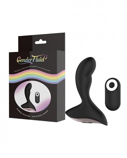 Gender Fluid Rumble Anal Vibe W/Remote Black