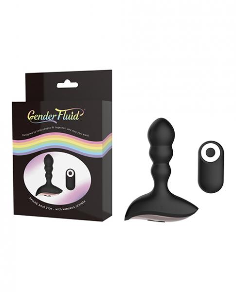 Gender Fluid Shake Anal Vibe W/Remote Black