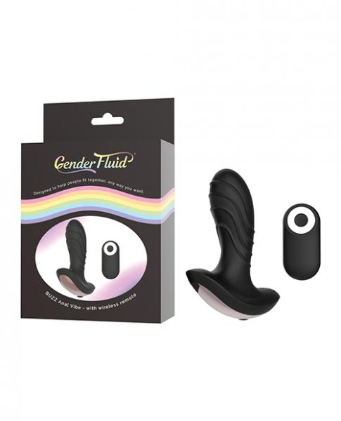 Gender Fluid Buzz Anal Vibe W/Remote Black