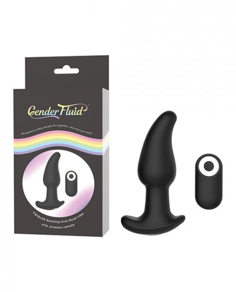 Gender Fluid Twirler Anal Vibe W/Remote Black