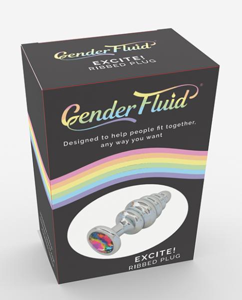 Gender Fluid Excite! Ribbed Plug Silver