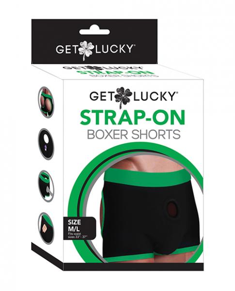 Get Lucky Strap On Boxers M L Black/Green