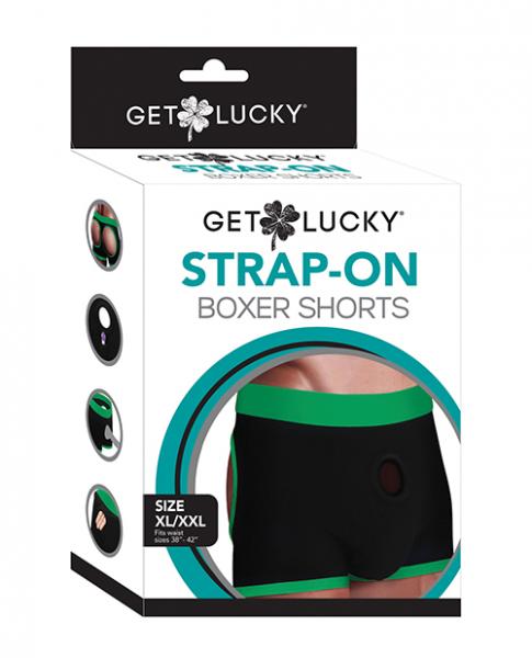 Get Lucky Strap On Boxers Xl Xxl Black/Green