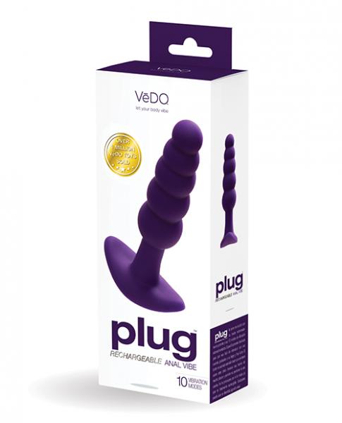 Vedo Plug Rechargeable Anal Plug Purple