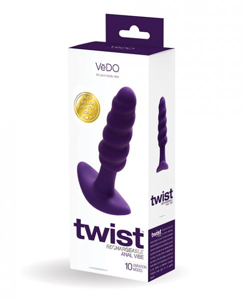 Vedo Twist Rechargeable Anal Plug Purple