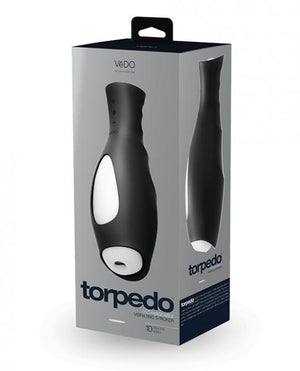 Torpedo Vibrating Rechargeable Stroker Just Black