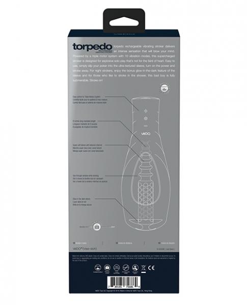 Torpedo Vibrating Rechargeable Stroker Just Black