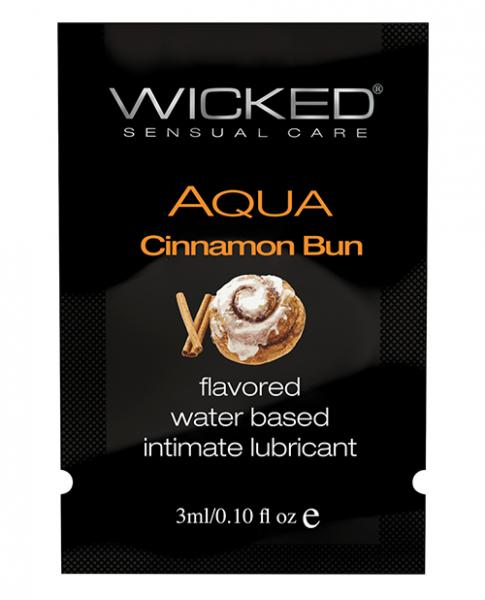 Wicked Sensual Care Aqua Waterbased Lubricant .1 Oz Cinnamon Bun