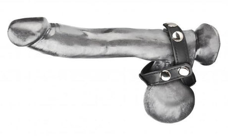 C & B Gear T Style Cock Ring With Ball Divider Black