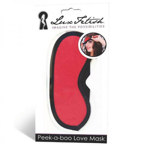 Lux Fetish Peek A Boo Love Mask Red O/S