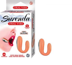 Surenda Silicone Oral Vibe 5 Function Usb Rechargeable Waterproof Beige