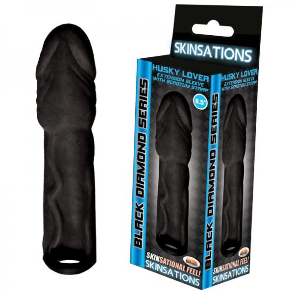 Husky Lover Extension Sleeve Scrotum Strap Black 6.5 Inches