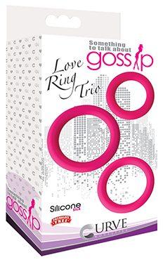 Gossip Love Ring Trio Magenta Pink