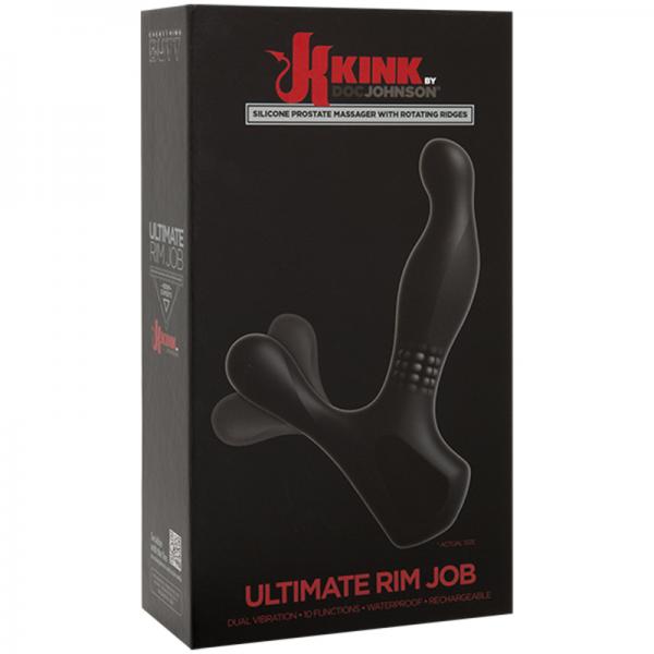 Kink The Ultimate Rimmer Job Vibrating Silicone Prostate Massager With Rotating Ridges Black