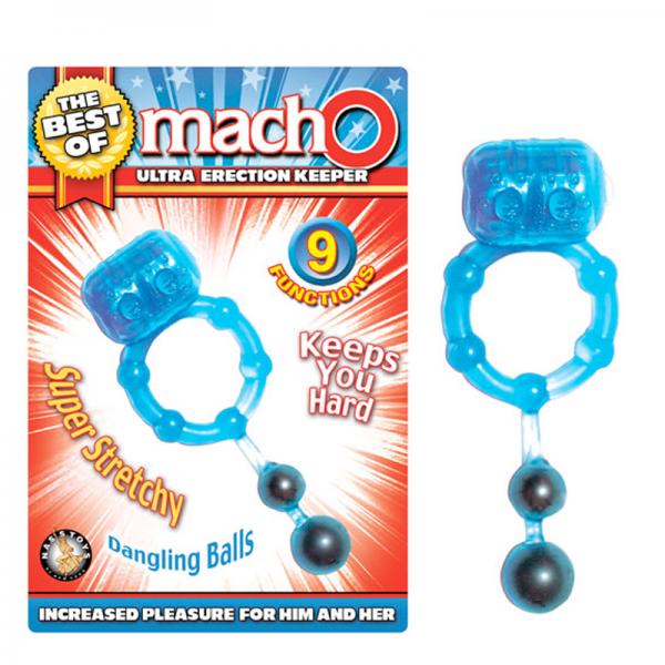 The Best Of Macho Ultra Erection Keeper Blue Cock Ring