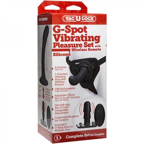 Vac U Lock G Spot Pleasure Set Vibrating Black