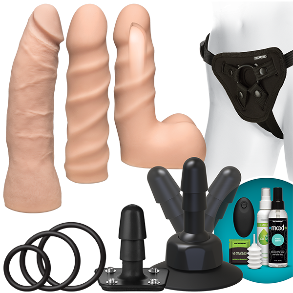 Vac U Lock Vibrating Dual Density Starter Set With Wireless Remote Beige