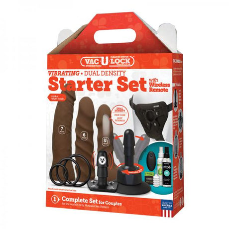 Vac U Lock Vibrating Dual Density Starter Set With Wireless Remote Brown