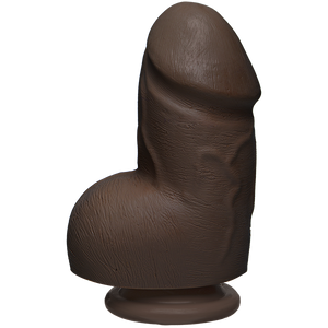 The D Fat D 6 Inches With Balls Ultraskyn Brown Dildo