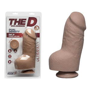 The D Fat D 8 Inches With Balls Ultraskyn Dildo Tan