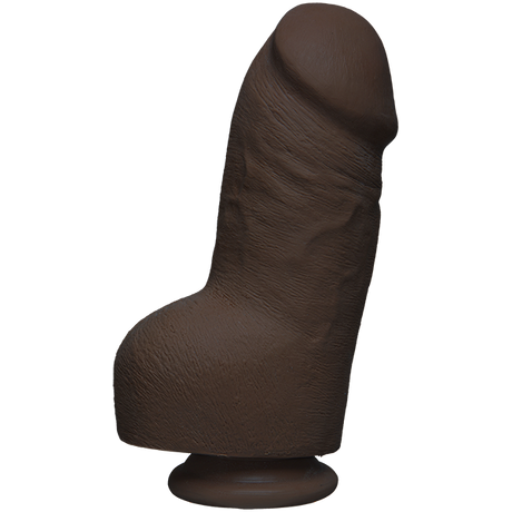 The D Fat D 8 Inches With Balls Ultraskyn Brown Dildo