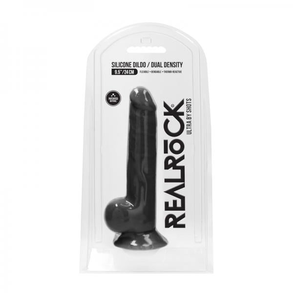 Realrock Ultra 9.5 / 24 Cm Silicone Dildo With Balls Black