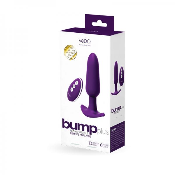 Bump Plus Rechargeable Remote Control Anal Vibe Purple