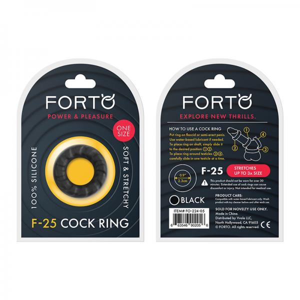 Forto F 25: 23 Mm 100% Liquid Silicone C Ring Black