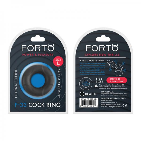 Forto F 33: 25mm 100% Liquid Silicone C Ring Lg Black