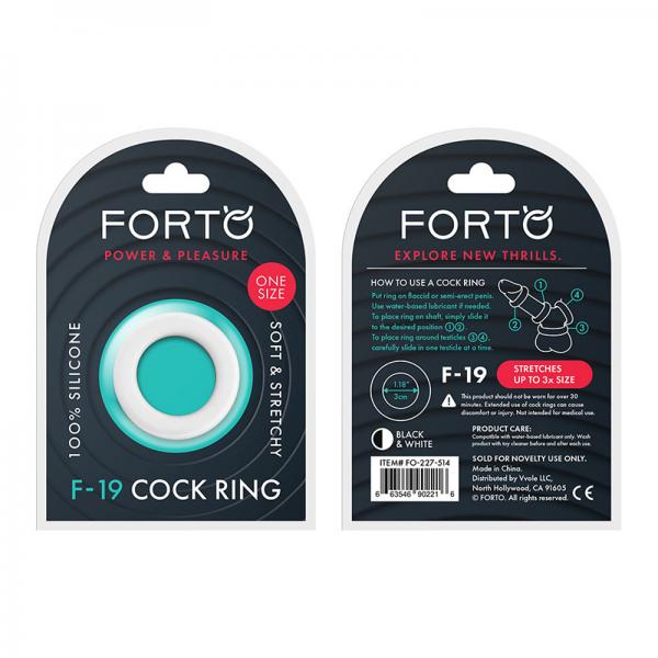 Forto F 19: 100% Liquid Silicone 2 Tone C Ring Black/White