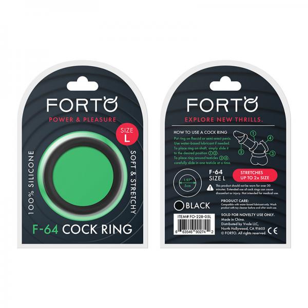 Forto F 64: 50mm 100% Silicone Ring Wide Lg Black