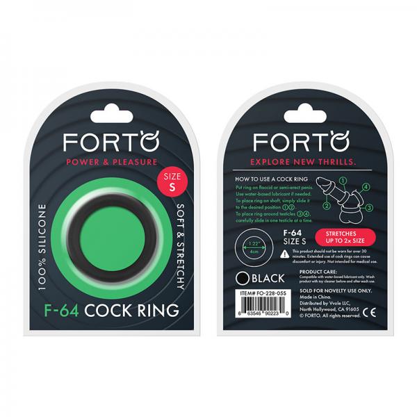 Forto F 64: 40mm 100% Silicone Ring Wide Sm Black