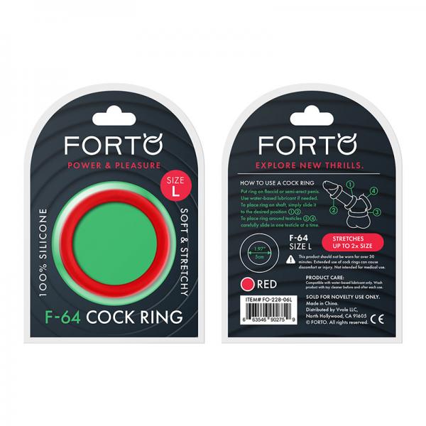 Forto F 64: 50mm 100% Silicone Ring Wide Lg Red