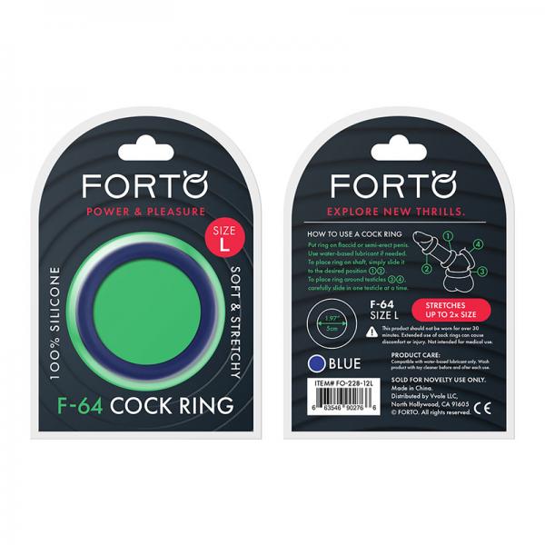 Forto F 64: 50mm 100% Silicone Ring Wide Lg Blue