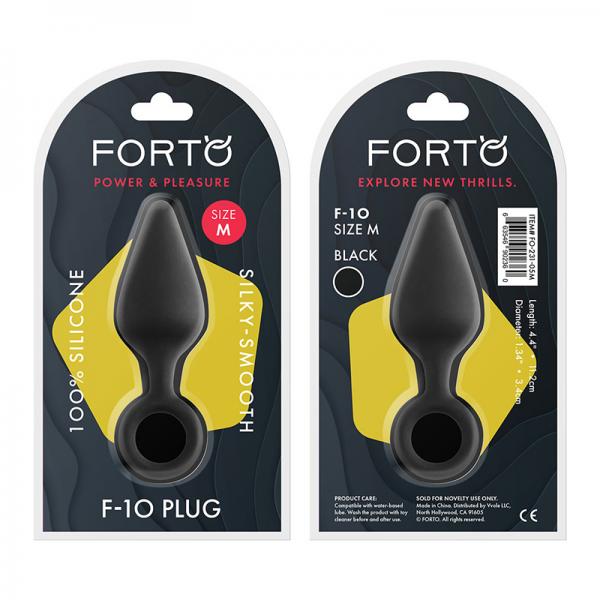 Forto F 10: Silicone Plug W/ Pull Ring Med Black