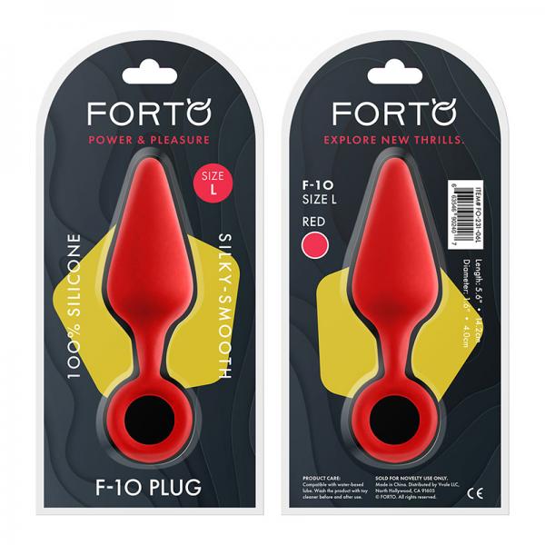 Forto F 10: Silicone Plug W/ Pull Ring Lg Red