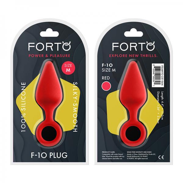 Forto F 10: Silicone Plug W/ Pull Ring Med Red