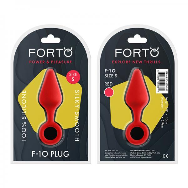 Forto F 10: Silicone Plug W/ Pull Ring Sm Red