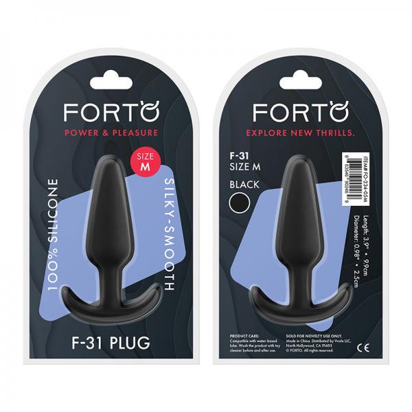 Forto F 31: 100% Silicone Plug Med Black