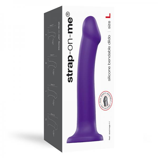 Strap On Me Semi Realistic Dual Density Bendable Dildo Purple Size L