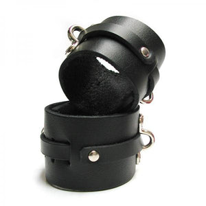 Kinklab Bondage Basics Leather Ankle Cuffs Black