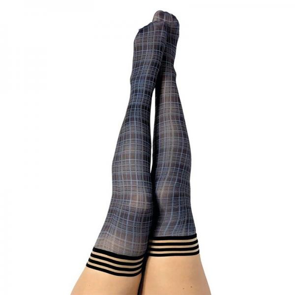 Kixies Debbie Navy Plaid Size B