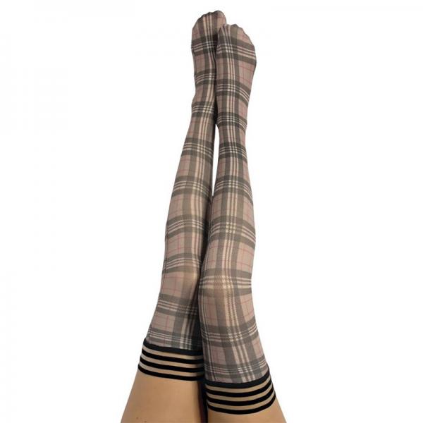 Kixies Lori Tan/Grey Plaid Size B