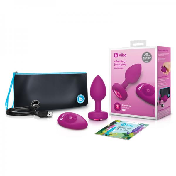 B Vibe Vibrating Jewels Remote Control Rechargeable Pink Ruby (S/M)